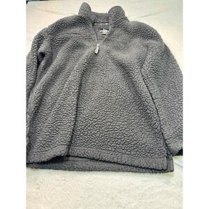 Boxercraft Women's Warm Cozy Sherpa Black Pullover 1/4 Zip Size XL